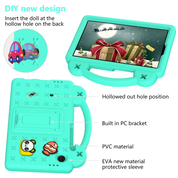 For Samsung Galaxy Tab A9 Handle Kickstand Children EVA Shockproof Tablet Case(Mint Green) by bashfashion