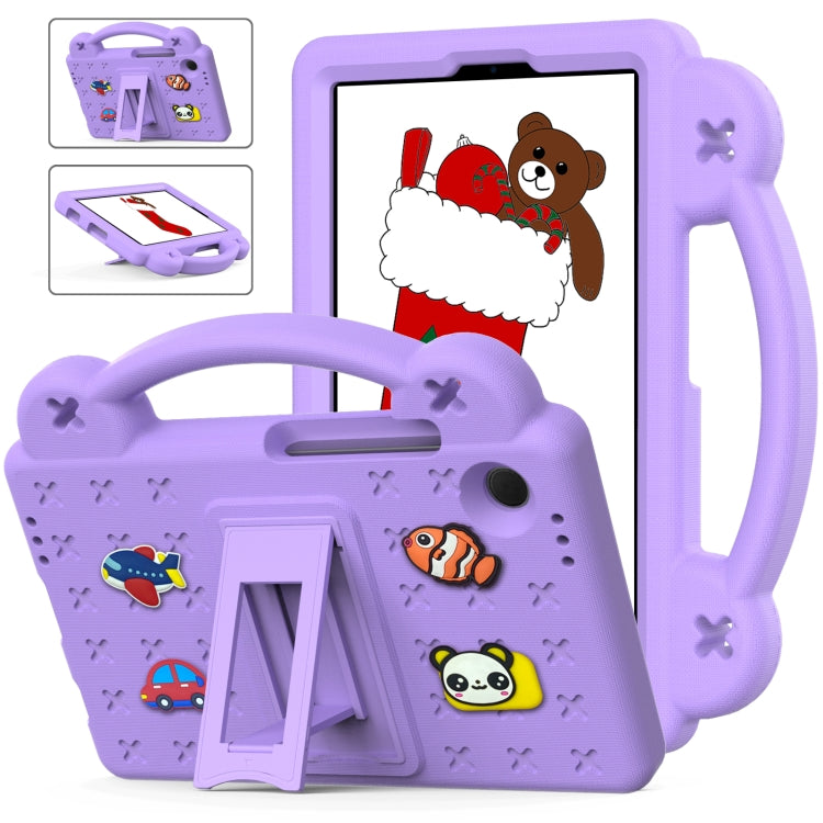 For Samsung Galaxy Tab A9 Handle Kickstand Children EVA Shockproof Tablet Case(Light Purple) by bashfashion