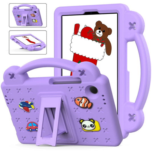 For Samsung Galaxy Tab A9 Handle Kickstand Children EVA Shockproof Tablet Case(Light Purple) by bashfashion