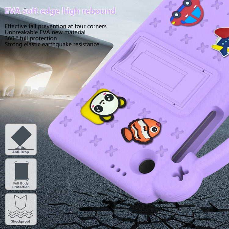 For Samsung Galaxy Tab A9 Handle Kickstand Children EVA Shockproof Tablet Case(Light Purple) by bashfashion