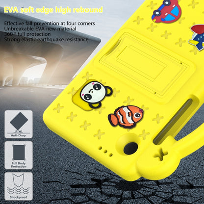 For Samsung Galaxy Tab A9 Handle Kickstand Children EVA Shockproof Tablet Case(Yellow) by bashfashion