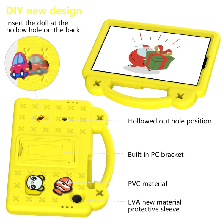 For Samsung Galaxy Tab A9 Handle Kickstand Children EVA Shockproof Tablet Case(Yellow) by bashfashion