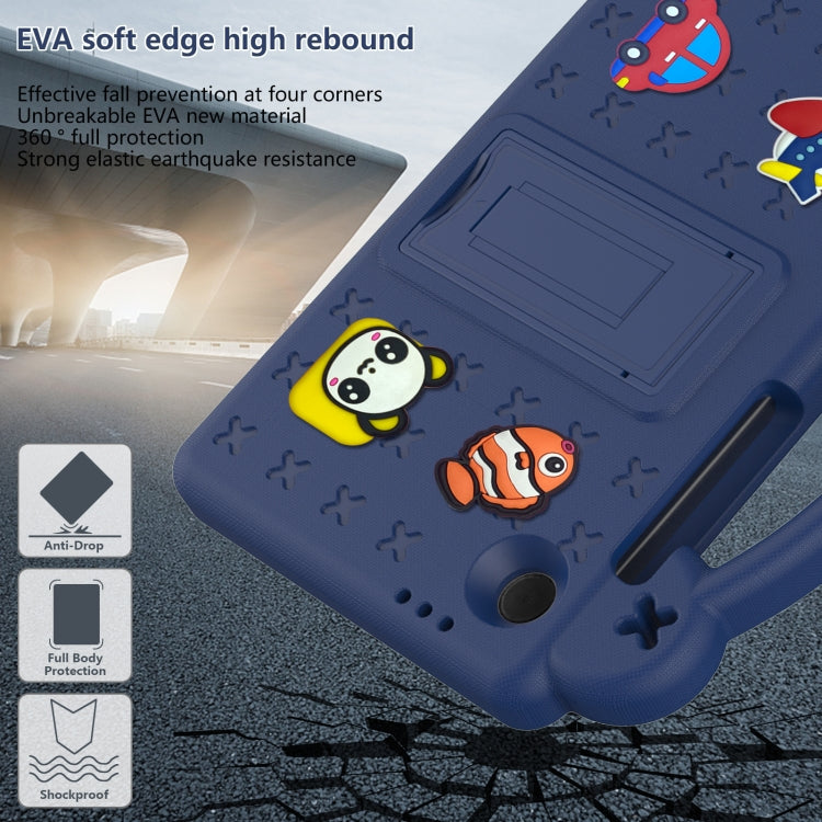 For Samsung Galaxy Tab A9 Handle Kickstand Children EVA Shockproof Tablet Case(Navy Blue) by bashfashion