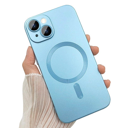 For iPhone 15 ENKAY MagSafe Matte TPU Phone Case with Lens Film(Blue) by ENKAY