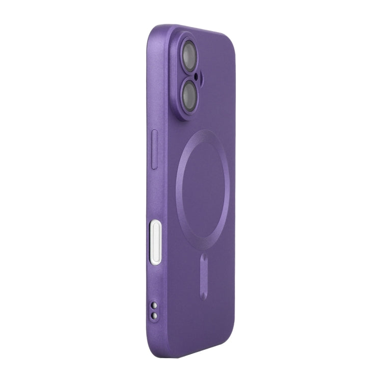 For iPhone 16 ENKAY MagSafe Matte TPU Phone Case with Lens Film(Purple) by ENKAY