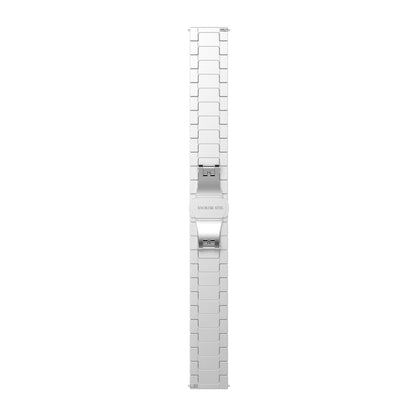 For Garmin Vivomove 3S One Bead Butterfly Buckle Stainless Steel Metal Watch Band(Silver) by bashfashion
