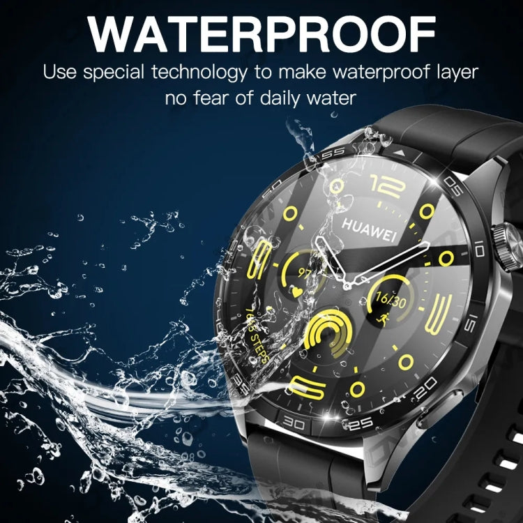 For Huawei Watch GT4 46mm PC + Tempered Film Integrated Watch Protective Case(Black) by bashfashion
