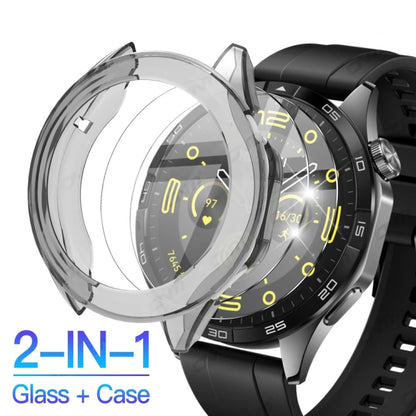 For Huawei Watch GT4 46mm PC + Tempered Film Integrated Watch Protective Case(Black) by bashfashion