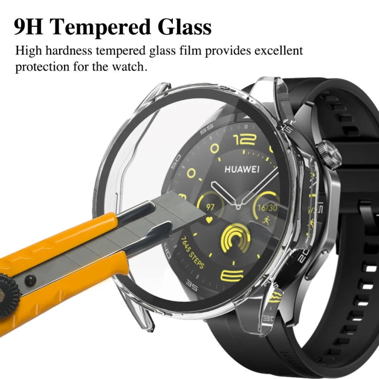 For Huawei Watch GT4 46mm PC + Tempered Film Integrated Watch Protective Case(Black) by bashfashion