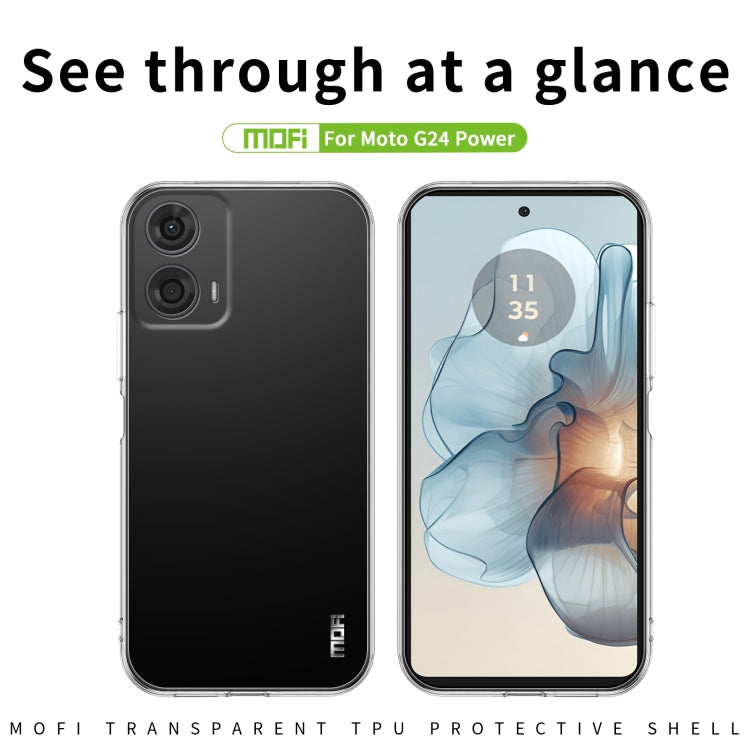 For Motorola Moto G24 Power MOFI Ming Series Ultra-thin TPU Phone Case(Transparent) by MOFI