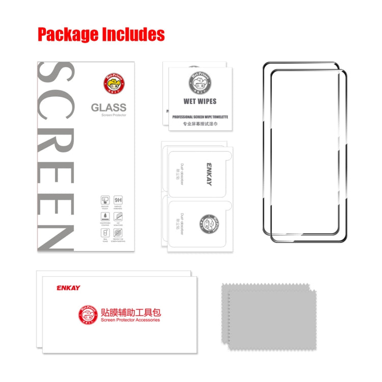 For Google Pixel 9 Pro XL 2pcs ENKAY Hat-Prince Full Glue High Aluminum-silicon Tempered Glass Film by ENKAY