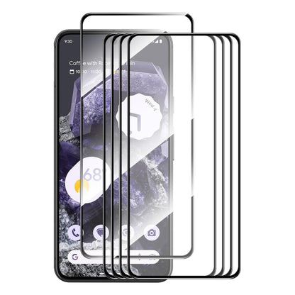 For Google Pixel 8 5pcs ENKAY Hat-Prince Full Glue High Aluminum-silicon Tempered Glass Film by ENKAY
