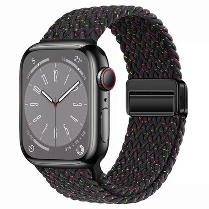 For Apple Watch Ultra 2 49mm Nylon Woven Magnetic Fold Buckle Watch Band(Starlight Black) by bashfashion