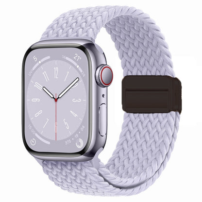For Apple Watch Ultra 2 49mm Nylon Woven Magnetic Fold Buckle Watch Band(Misty Purple) by bashfashion