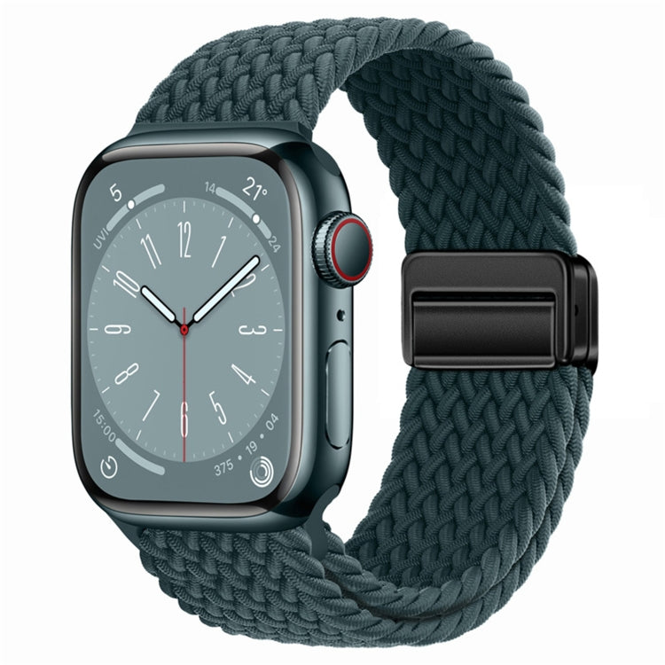 For Apple Watch Ultra 2 49mm Nylon Woven Magnetic Fold Buckle Watch Band(Rainforest Green) by bashfashion