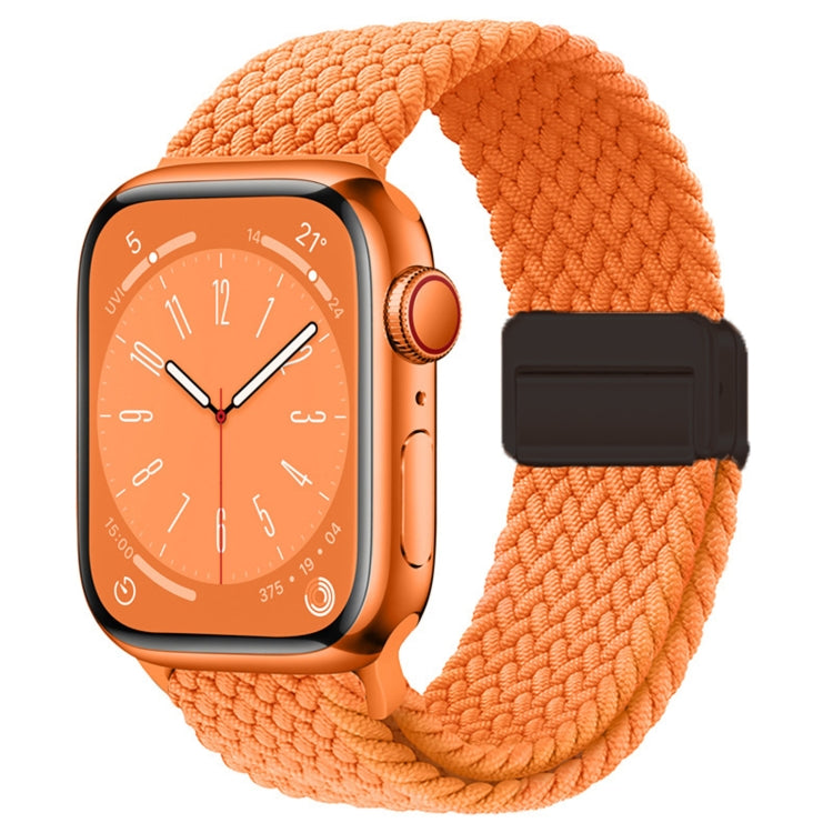 For Apple Watch Ultra 49mm Nylon Woven Magnetic Fold Buckle Watch Band(Orange) by bashfashion