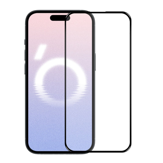 For iPhone 16 NORTHJO A++ Screen Protector Full Glue Silk Printing Tempered Glass Film(Black) by NORTHJO