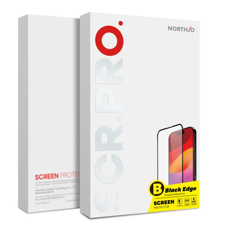 For iPhone Air NORTHJO A++ Screen Protector Full Glue Silk Printing Tempered Glass Film(Black) by NORTHJO