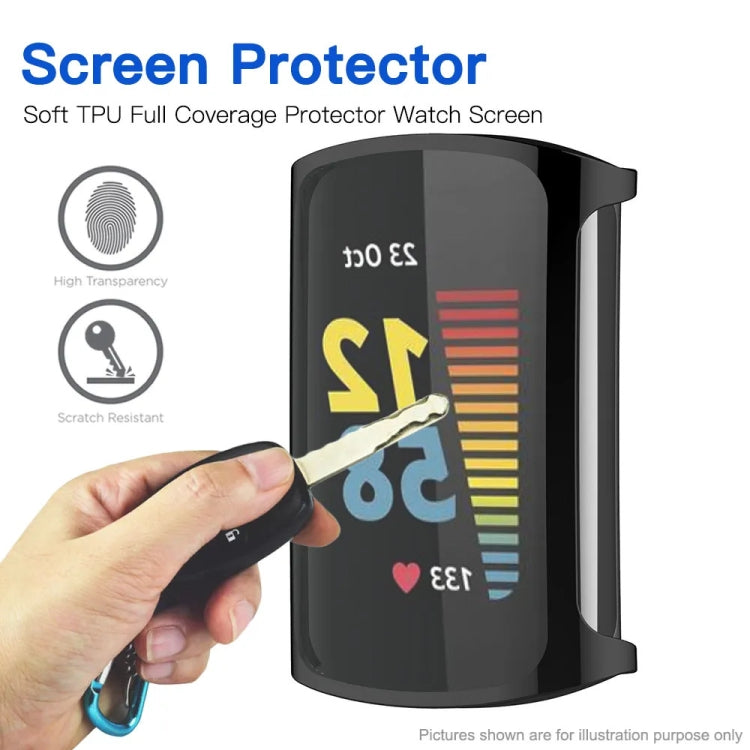 For Fitbit Charge 6 / 5 TPU Electroplate Watch Protective Case(Transparent) by bashfashion