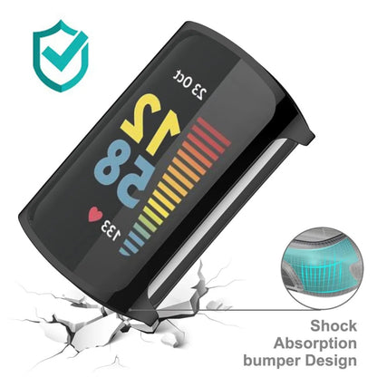 For Fitbit Charge 6 / 5 TPU Electroplate Watch Protective Case(Transparent) by bashfashion