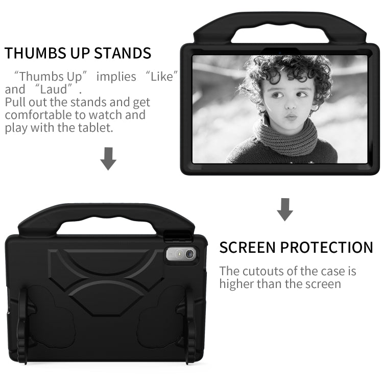 For Lenovo Tab P11 Gen2 11.5 Thumb Bracket EVA Shockproof Tablet Case(Black) by bashfashion