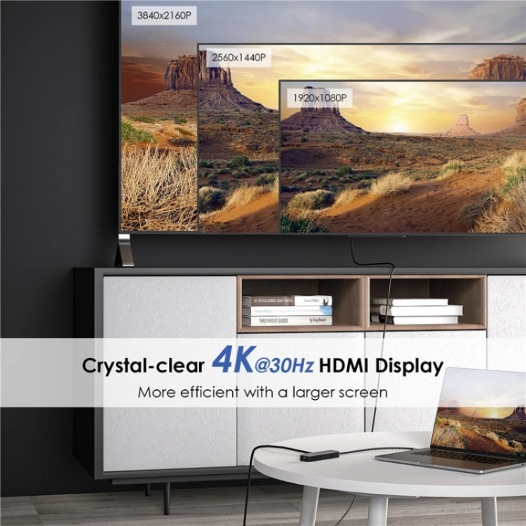 WAVLINK UHP3413 6 in 1 4K Thunderbolt 3 Type-C Devices Hub Adapter USB-C Docking Station by WAVLINK