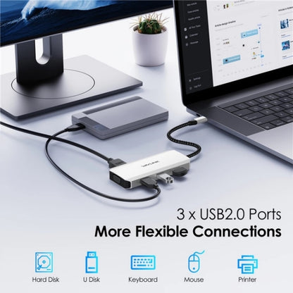 WAVLINK UMD304 Converter USB-C to Dual HD 4K 60Hz HUB 7-in-1 Laptop Docking Station by WAVLINK