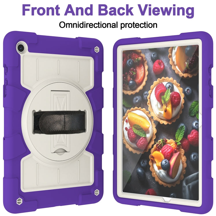 For Samsung Galaxy Tab A11+ / A9+ Silicone Hybrid PC Shockproof Tablet Case with Shoulder Strap(Catharanthus Roseus) by bashfashion