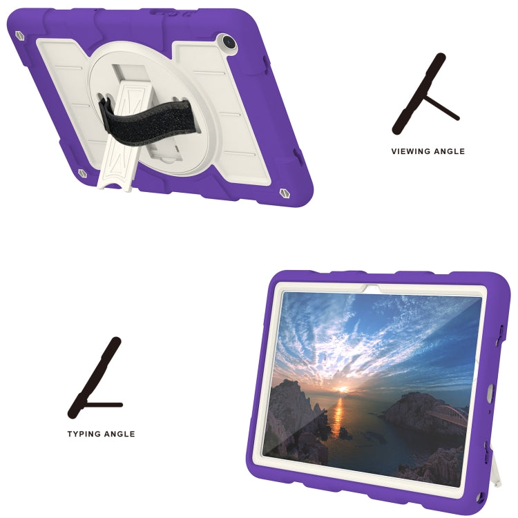 For Samsung Galaxy Tab A11+ / A9+ Silicone Hybrid PC Shockproof Tablet Case with Shoulder Strap(Catharanthus Roseus) by bashfashion