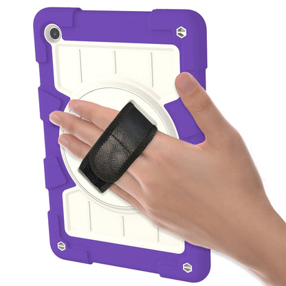 For Samsung Galaxy Tab A11+ / A9+ Silicone Hybrid PC Shockproof Tablet Case with Shoulder Strap(Catharanthus Roseus) by bashfashion