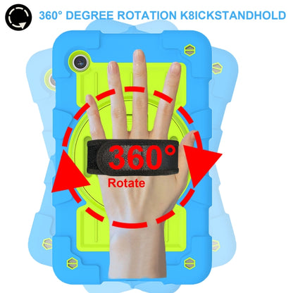 For Samsung Galaxy Tab A11 / A9 Silicone Hybrid PC Shockproof Tablet Case with Shoulder Strap(Bluish-Green) by bashfashion