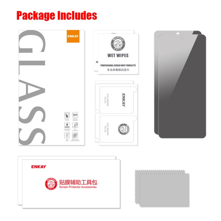 For Google Pixel 8 Pro 2pcs ENKAY Hat-Prince 28 Degree Anti-peeping Privacy Tempered Glass Film by ENKAY