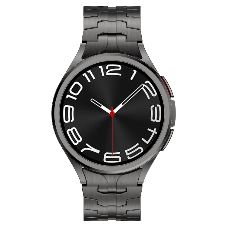 For Samsung Galaxy Watch 6 40 / 44mm Lron Man Curved Connection Stainless Steel Watch Band(Gray) by bashfashion