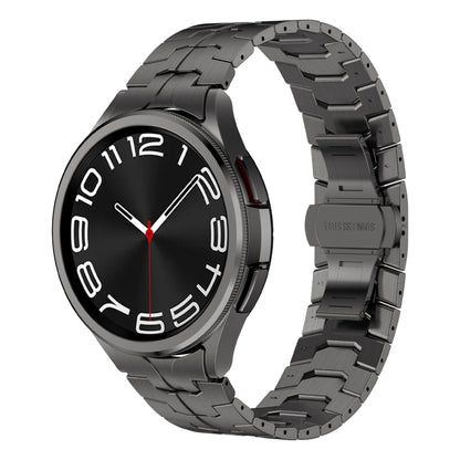 For Samsung Galaxy Watch6 Classic 43 / 47mm Lron Man Curved Connection Stainless Steel Watch Band(Gray) by bashfashion