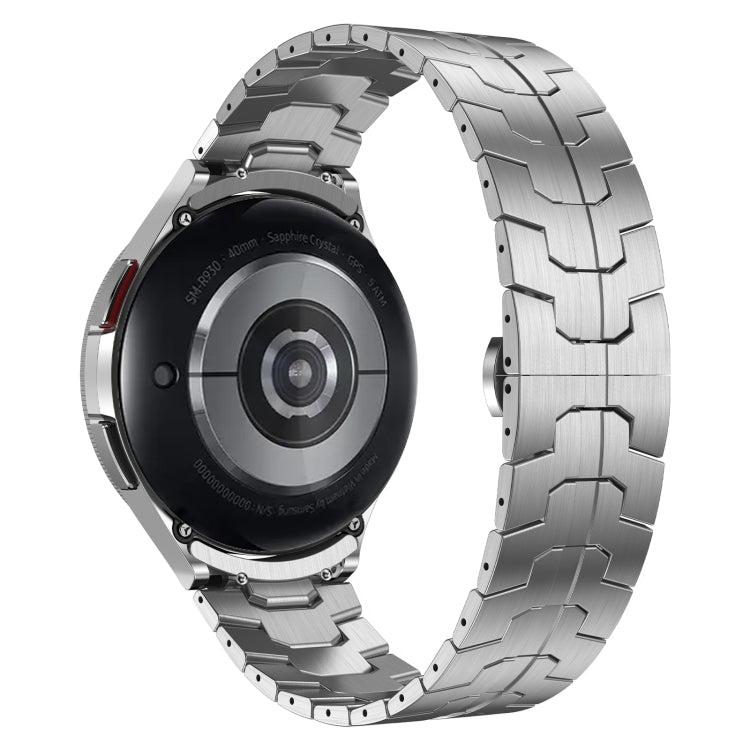 For Samsung Galaxy Watch 5 40 / 44mm Lron Man Curved Connection Stainless Steel Watch Band(Silver) by bashfashion