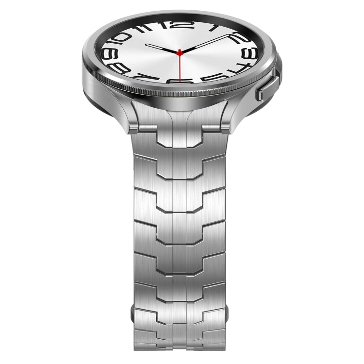 For Samsung Galaxy Watch 5 40 / 44mm Lron Man Curved Connection Stainless Steel Watch Band(Silver) by bashfashion