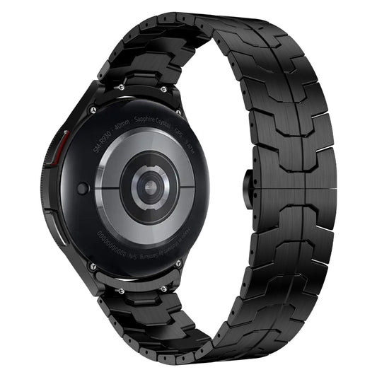 For Samsung Galaxy Watch 5 Pro Lron Man Curved Connection Stainless Steel Watch Band(Black) by bashfashion