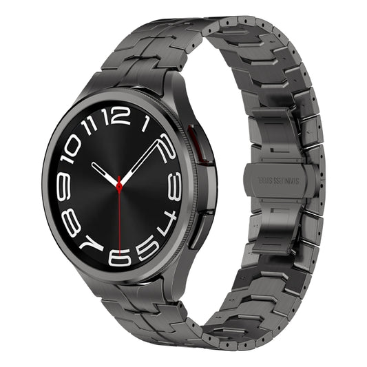 For Samsung Galaxy Watch 5 Pro Lron Man Curved Connection Stainless Steel Watch Band(Gray) by bashfashion