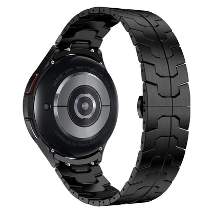 For Samsung Galaxy Watch 4 Classic 42 / 46mm Lron Man Curved Connection Stainless Steel Watch Band(Black) by bashfashion