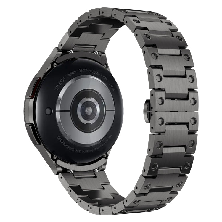 For Samsung Galaxy Watch6 Classic 43 / 47mm Dual Circle Curved Connection Stainless Steel Watch Band(Gray) by bashfashion