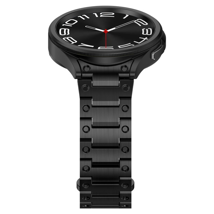 For Samsung Galaxy Watch 5 Pro Dual Circle Curved Connection Stainless Steel Watch Band(Black) by bashfashion