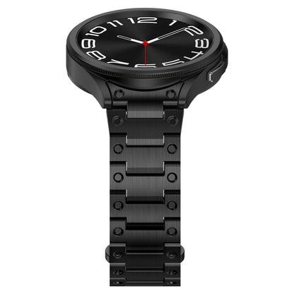 For Samsung Galaxy Watch 4 40 / 44mm Dual Circle Curved Connection Stainless Steel Watch Band(Black) by bashfashion