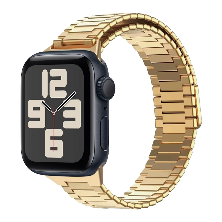 For Apple Watch SE 2023 44mm Bamboo Magnetic Stainless Steel Metal Watch Strap(Gold) by bashfashion