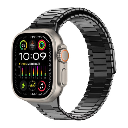 For Apple Watch Ultra 2 49mm Bamboo Magnetic Stainless Steel Metal Watch Strap(Black) by bashfashion