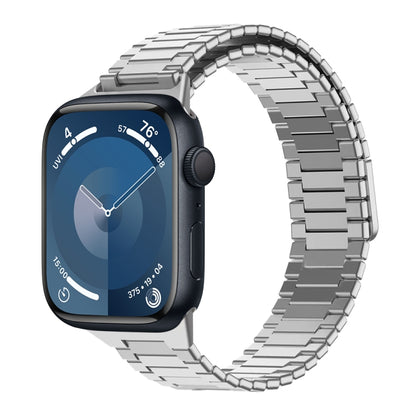 For Apple Watch Series 9 41mm Bamboo Magnetic Stainless Steel Metal Watch Strap(Silver) by bashfashion