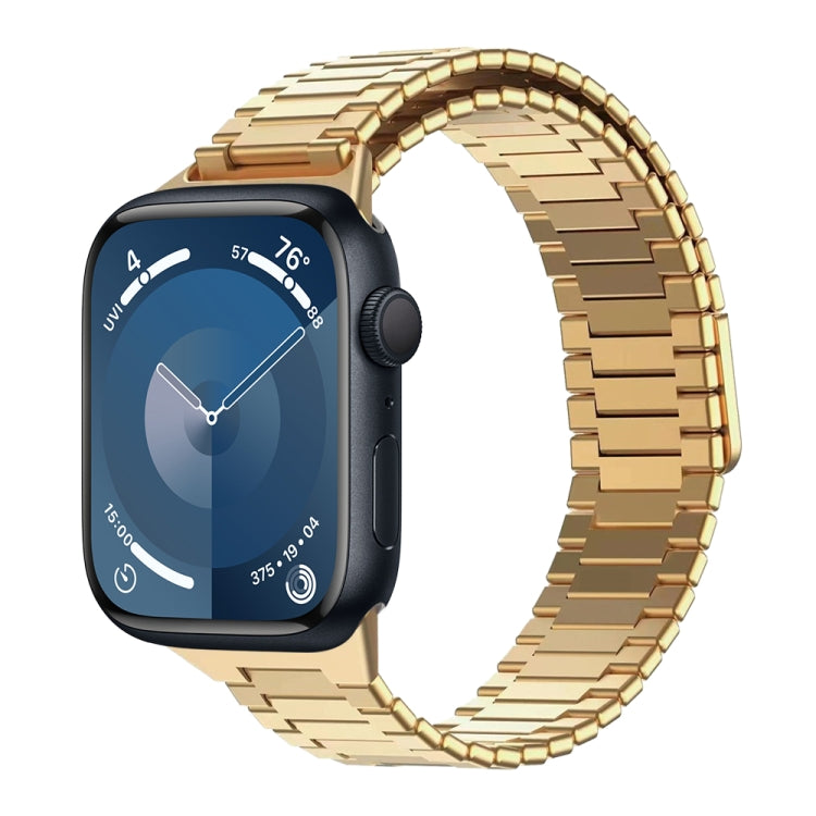 For Apple Watch Series 9 41mm Bamboo Magnetic Stainless Steel Metal Watch Strap(Gold) by bashfashion