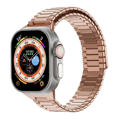 For Apple Watch Ultra 49mm Bamboo Magnetic Stainless Steel Metal Watch Strap(Rose Gold) by bashfashion