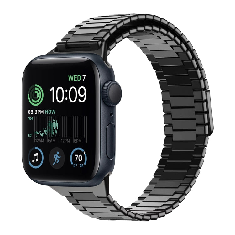 For Apple Watch SE 2022 40mm Bamboo Magnetic Stainless Steel Metal Watch Strap(Black) by bashfashion