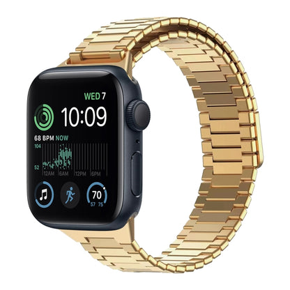 For Apple Watch SE 2022 40mm Bamboo Magnetic Stainless Steel Metal Watch Strap(Gold) by bashfashion