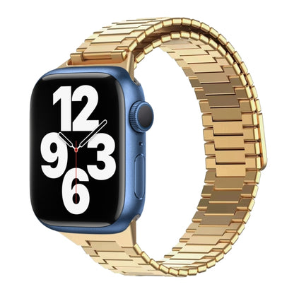 For Apple Watch Series 7 41mm Bamboo Magnetic Stainless Steel Metal Watch Strap(Gold) by bashfashion